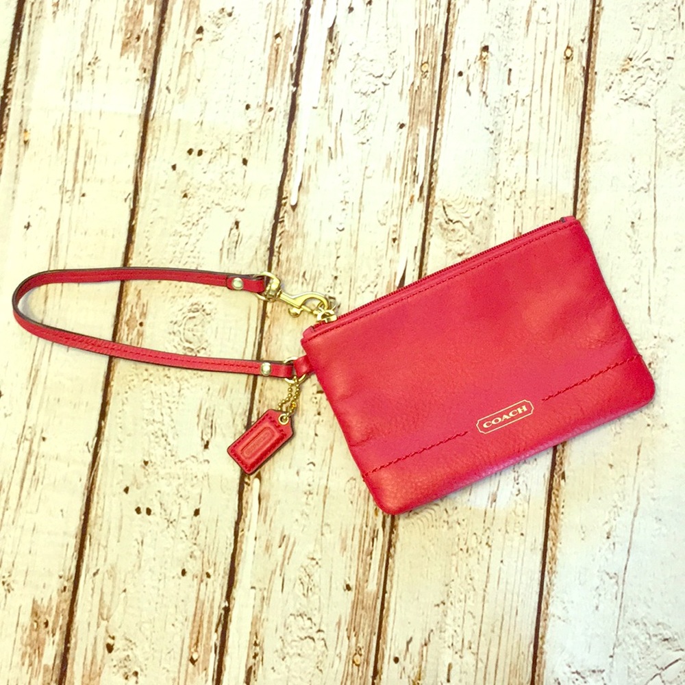 Small Red Coach Wristlet